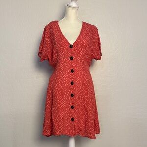 MINKPINK Red Polka Dot Mini Dress